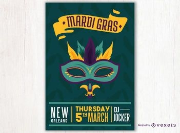 Mardi Gras Mask Poster Design
