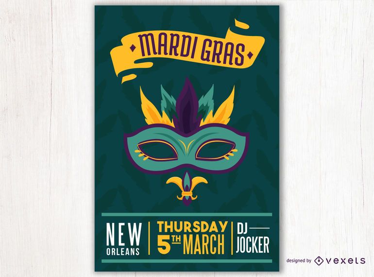 Mardi Gras Mask Poster Design Mardi Gras Mask Poster Design