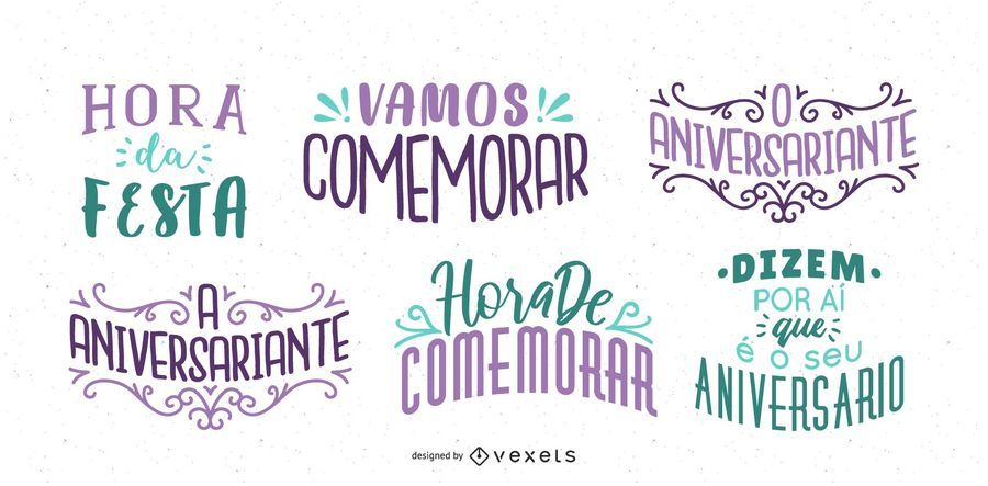 Deseo de cumpleaños conjunto de letras portugués Deseo de cumpleaños conjunto de letras portugués