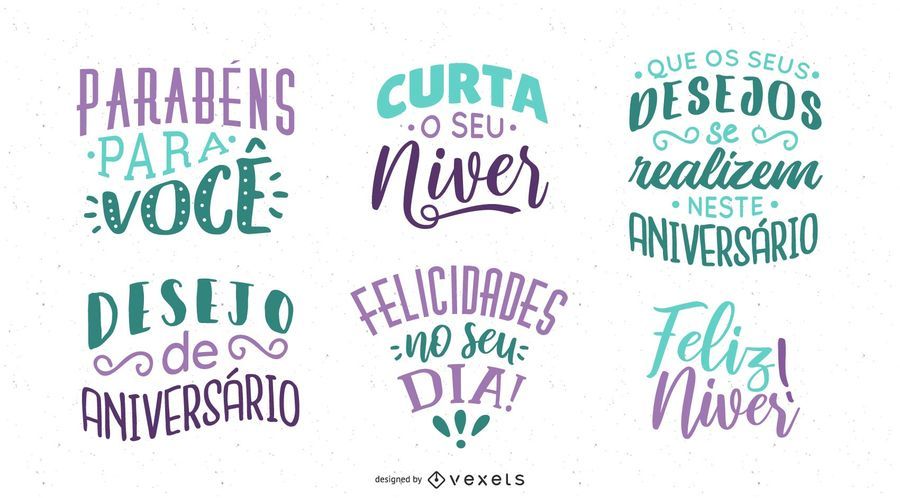 Birthday Lettering Collection Portuguese Birthday Lettering Collection Portuguese