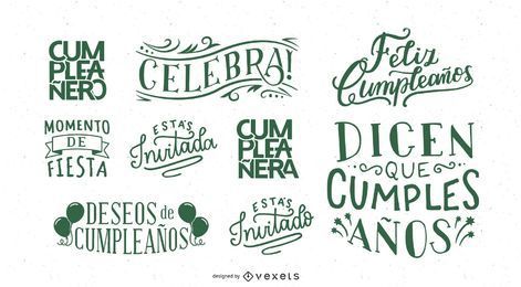 Desejo de aniversário conjunto de letras em espanhol