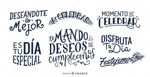 Birthday Lettering Spanish Set Birthday Lettering Spanish Set