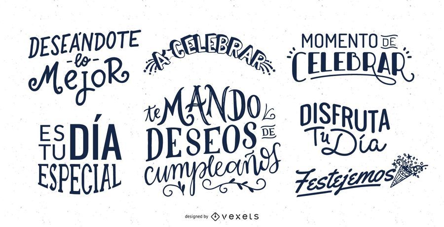 Birthday Lettering Spanish Set Birthday Lettering Spanish Set