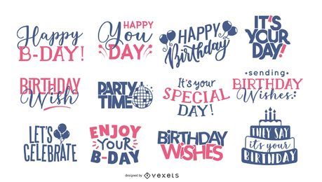 Birthday Greeting Lettering Collection Birthday Greeting Lettering Collection