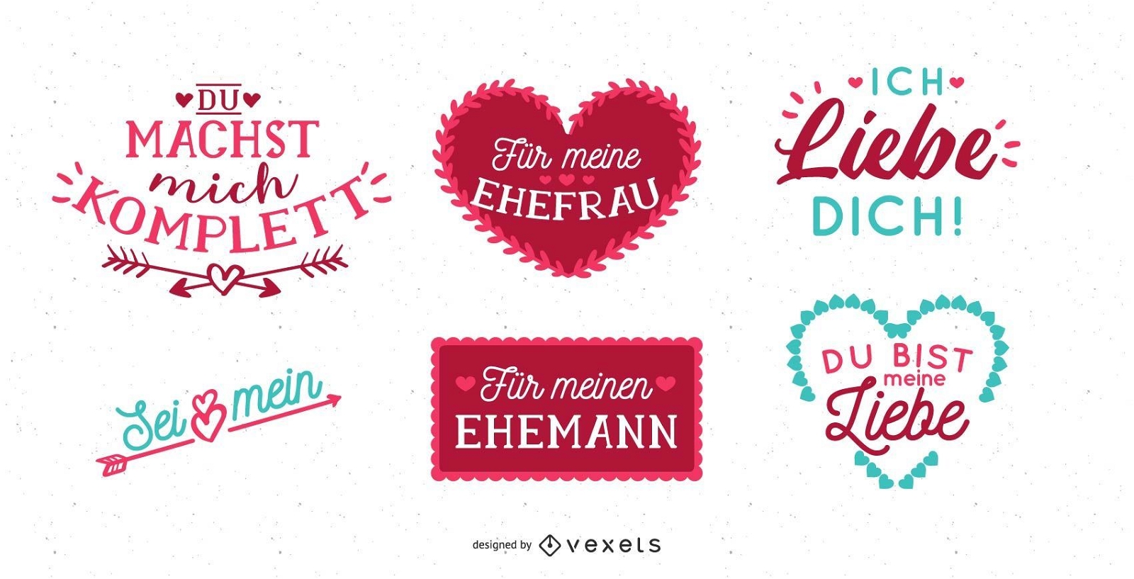 Design de letras do dia dos namorados alem?o