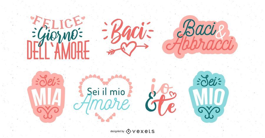 Italian Valentine's Day Lettering Design Italian Valentine's Day Lettering Design