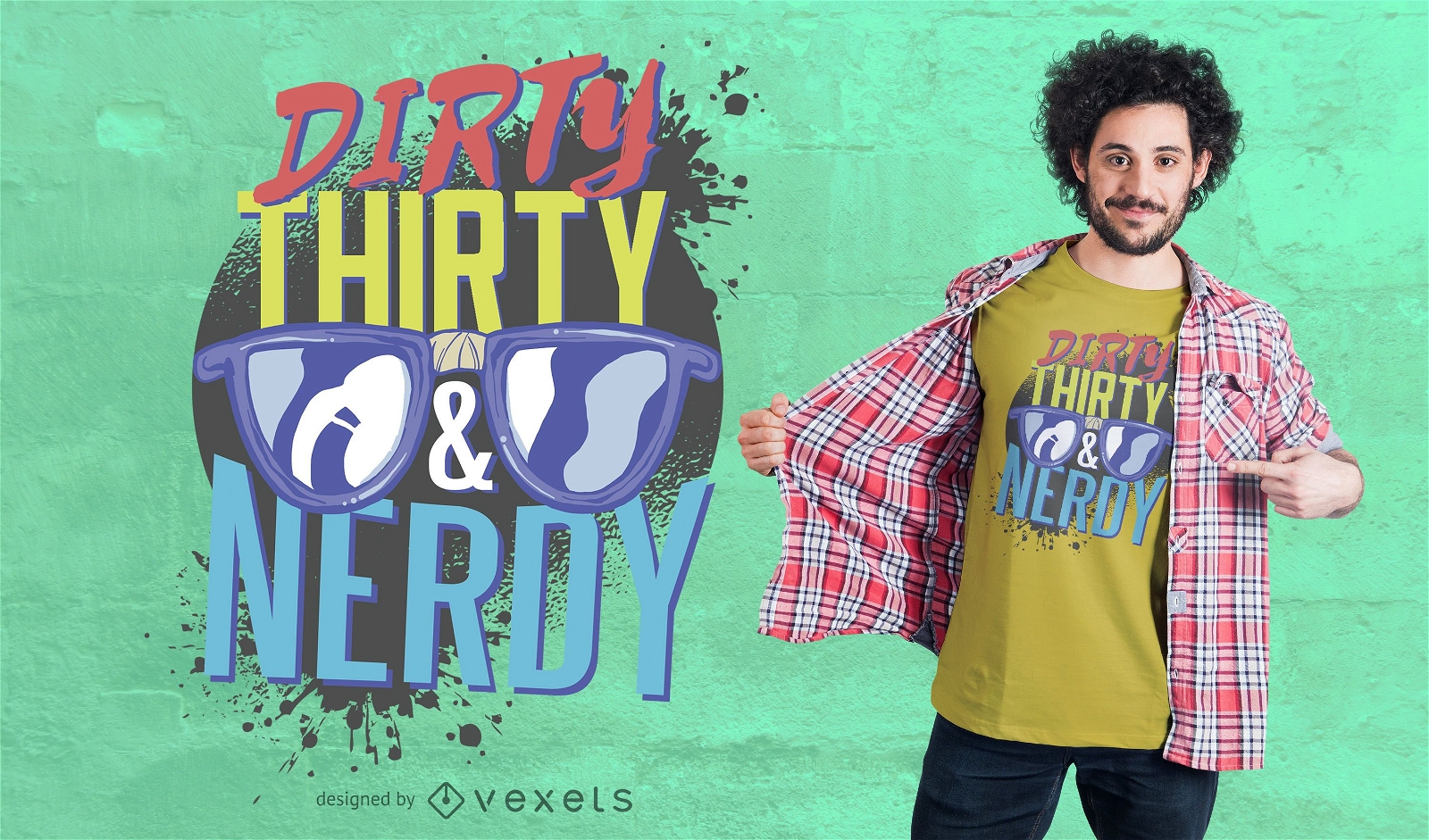 Design de camiseta suja do Nerdy trinta