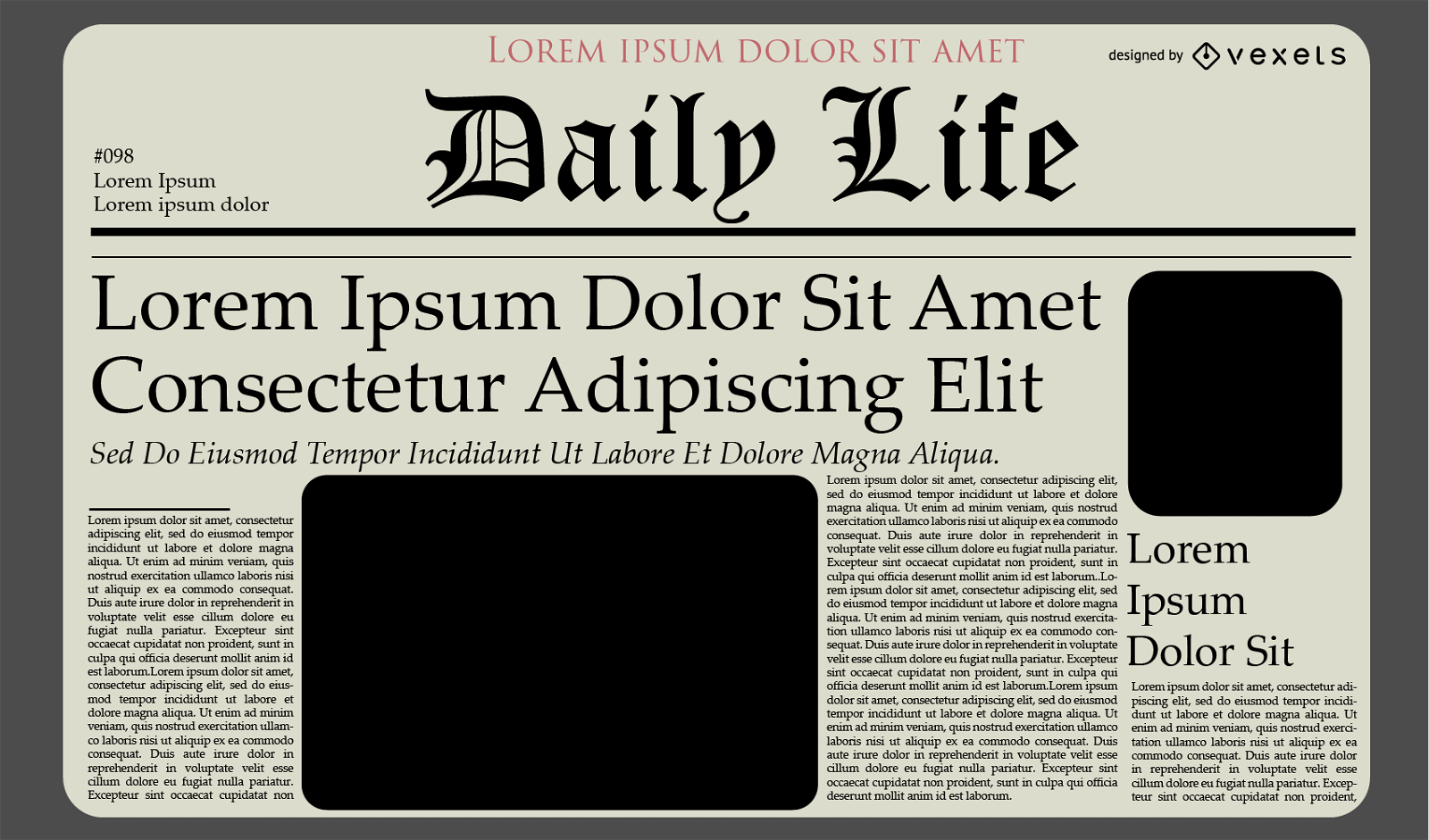 Diseño de plantilla de diario de periódico