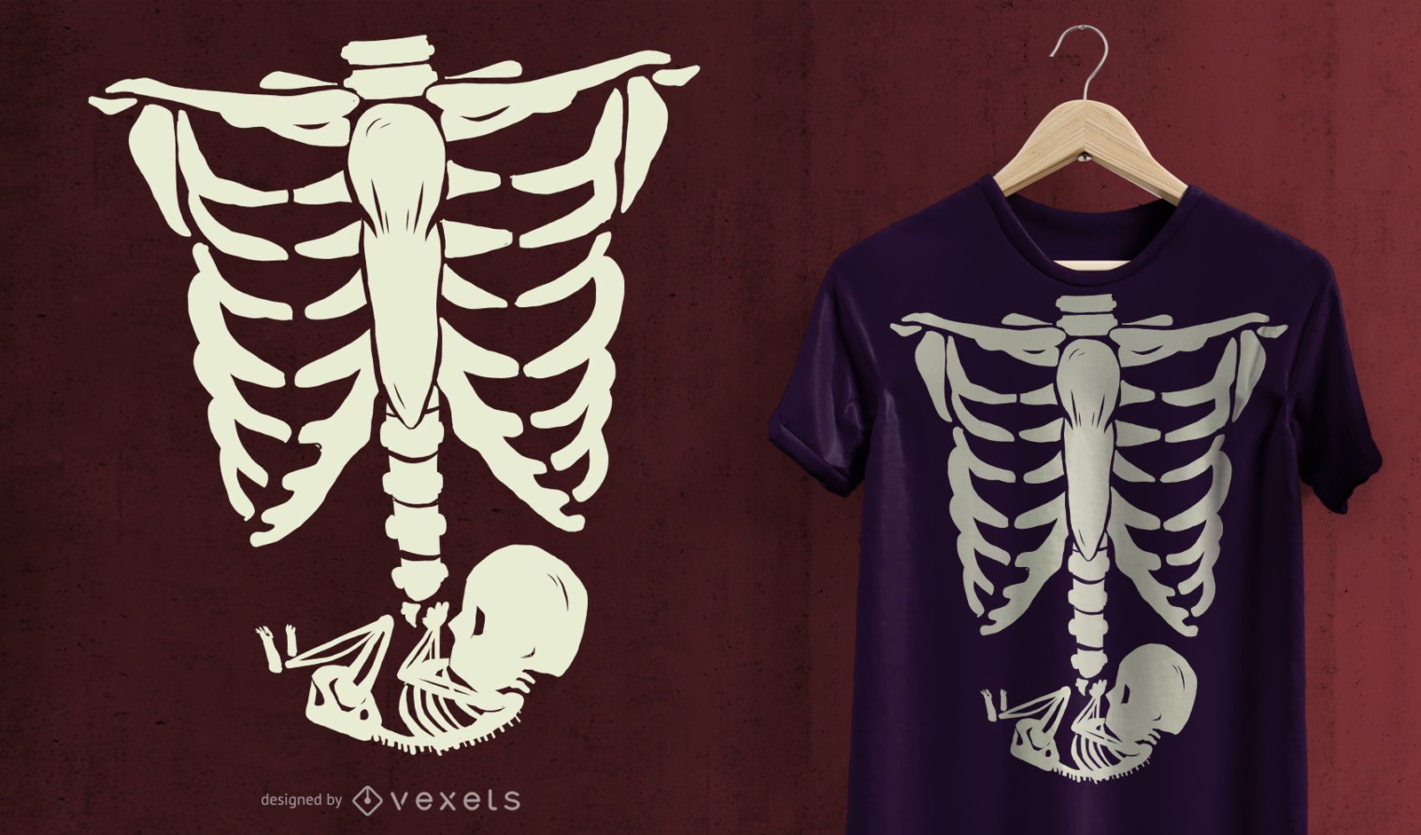 Schwangere Röntgen T-Shirt Design