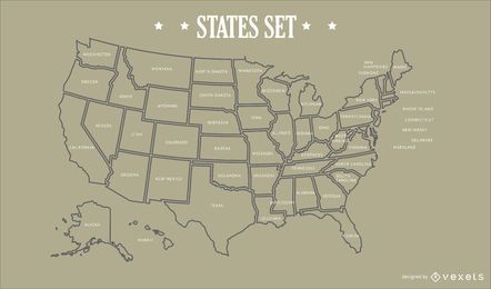 USA States Map Design USA States Map Design