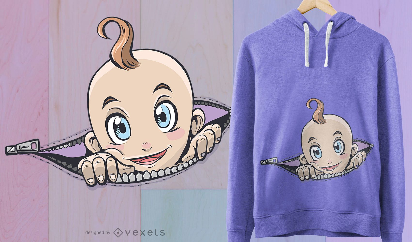 Zipper Baby T-Shirt Design