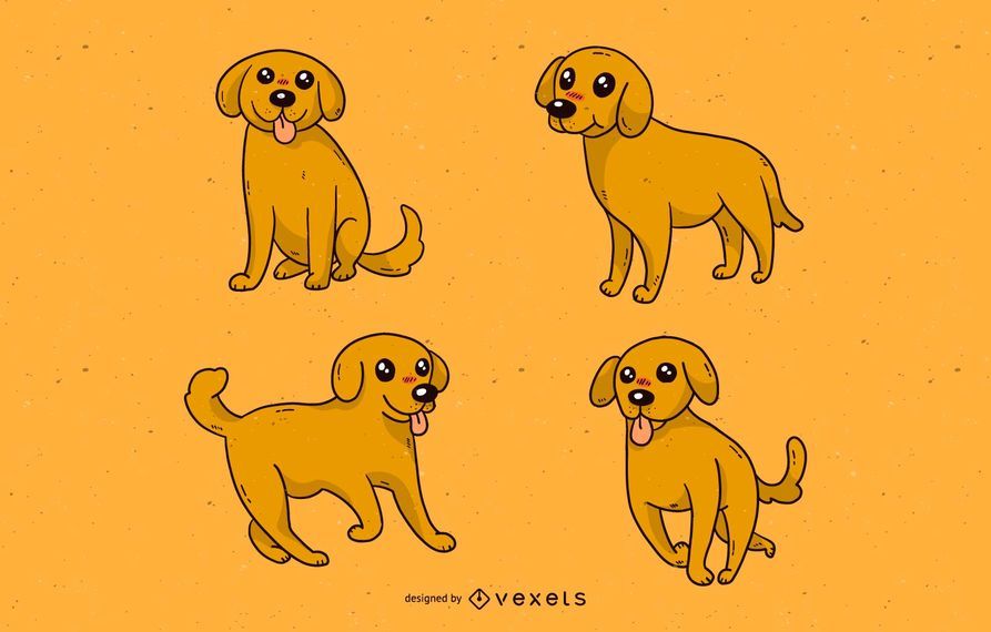 Cute dog cartoon set Cute dog cartoon set