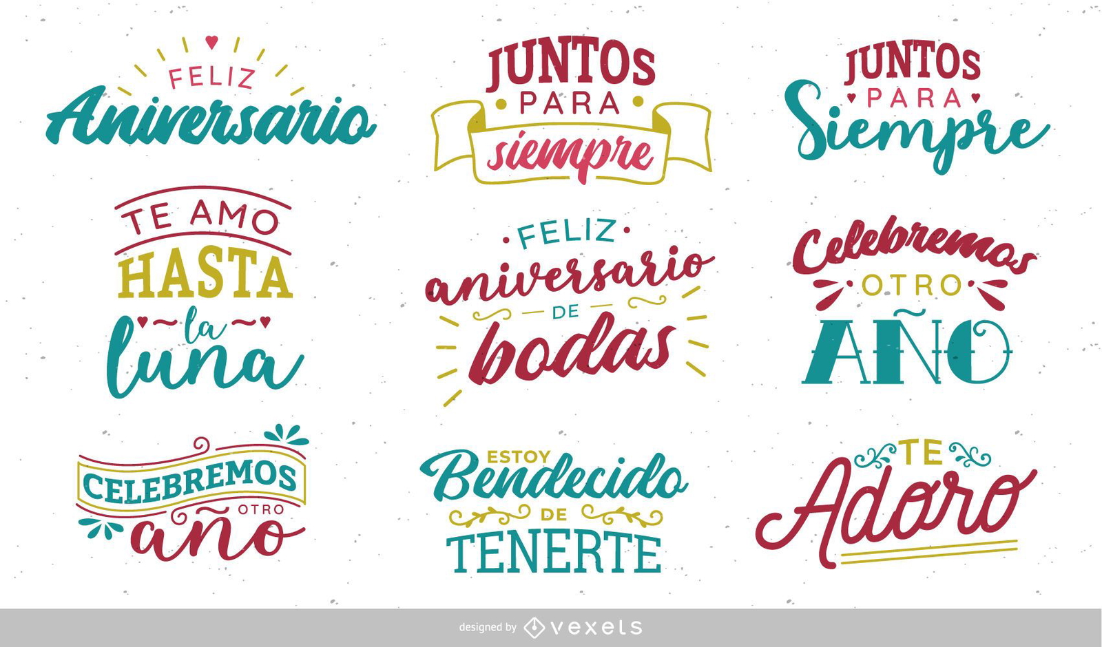 Spanish Anniversary Lettering Design