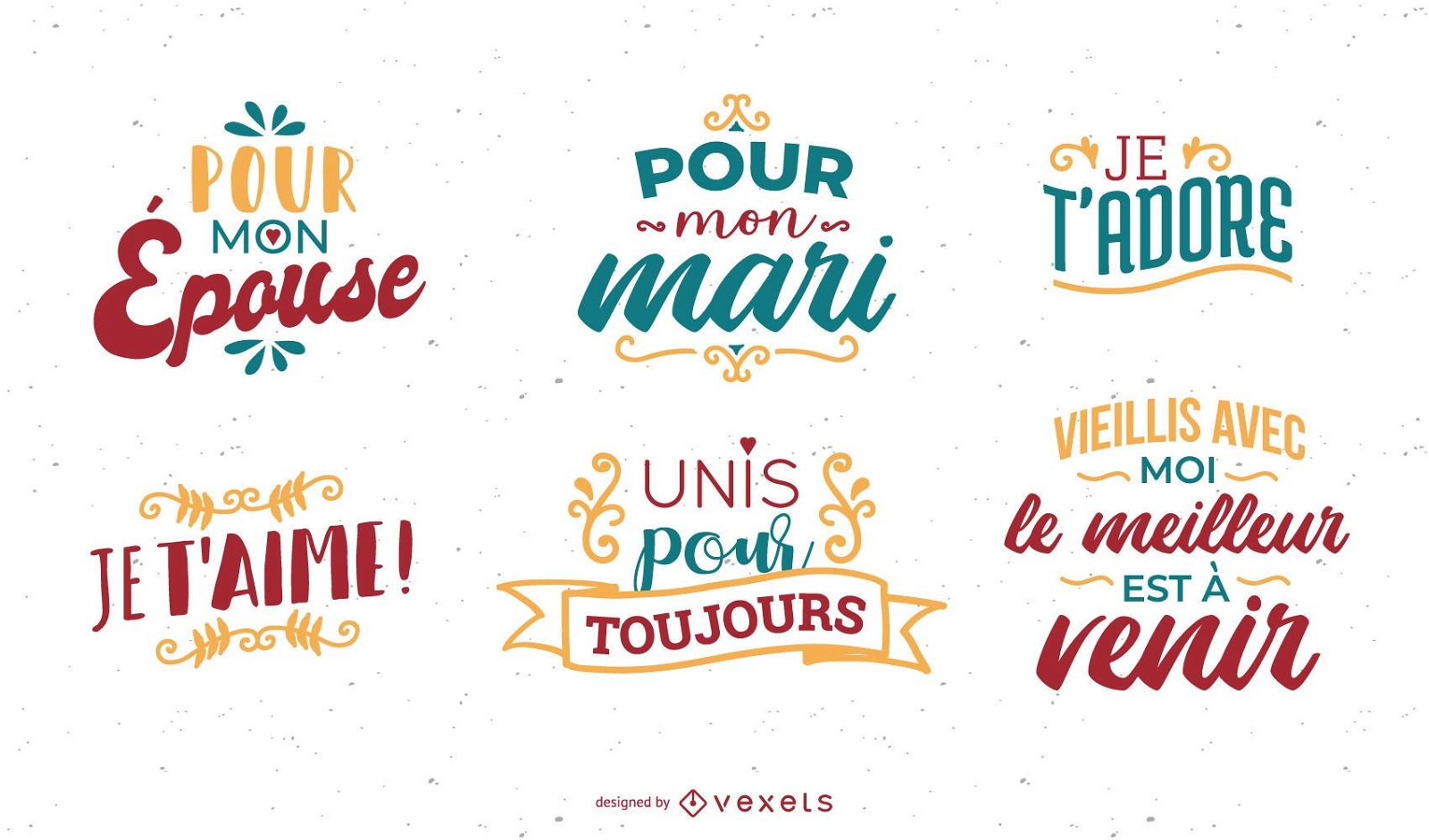 French Anniversary Lettering Set
