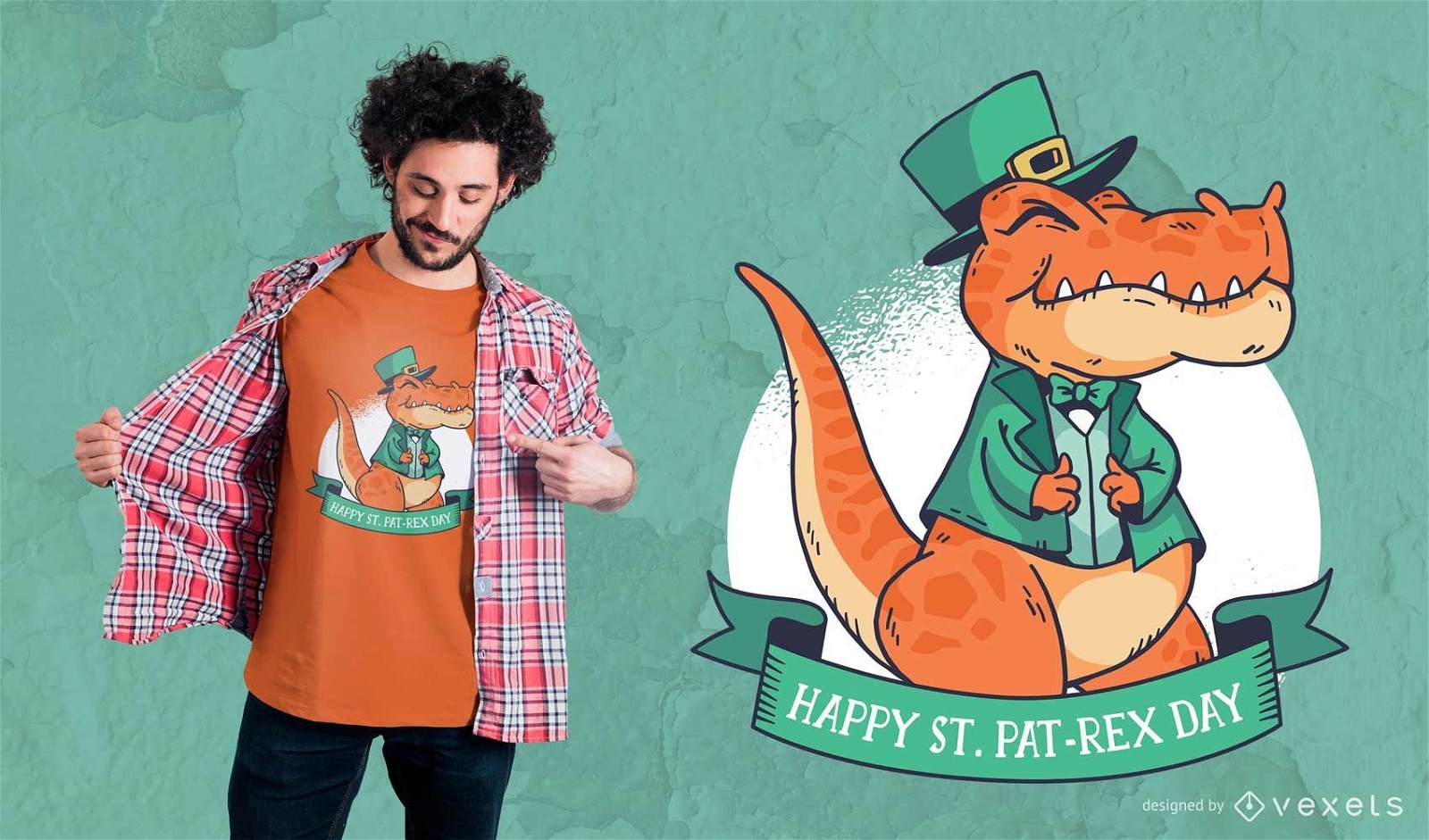 Design de t-shirt St. Patrick&#39;s T-Rex