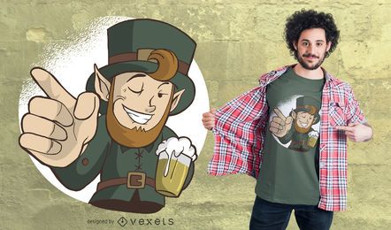 Piscando o projeto do t-shirt do Leprechaun Piscando o projeto do t-shirt do Leprechaun