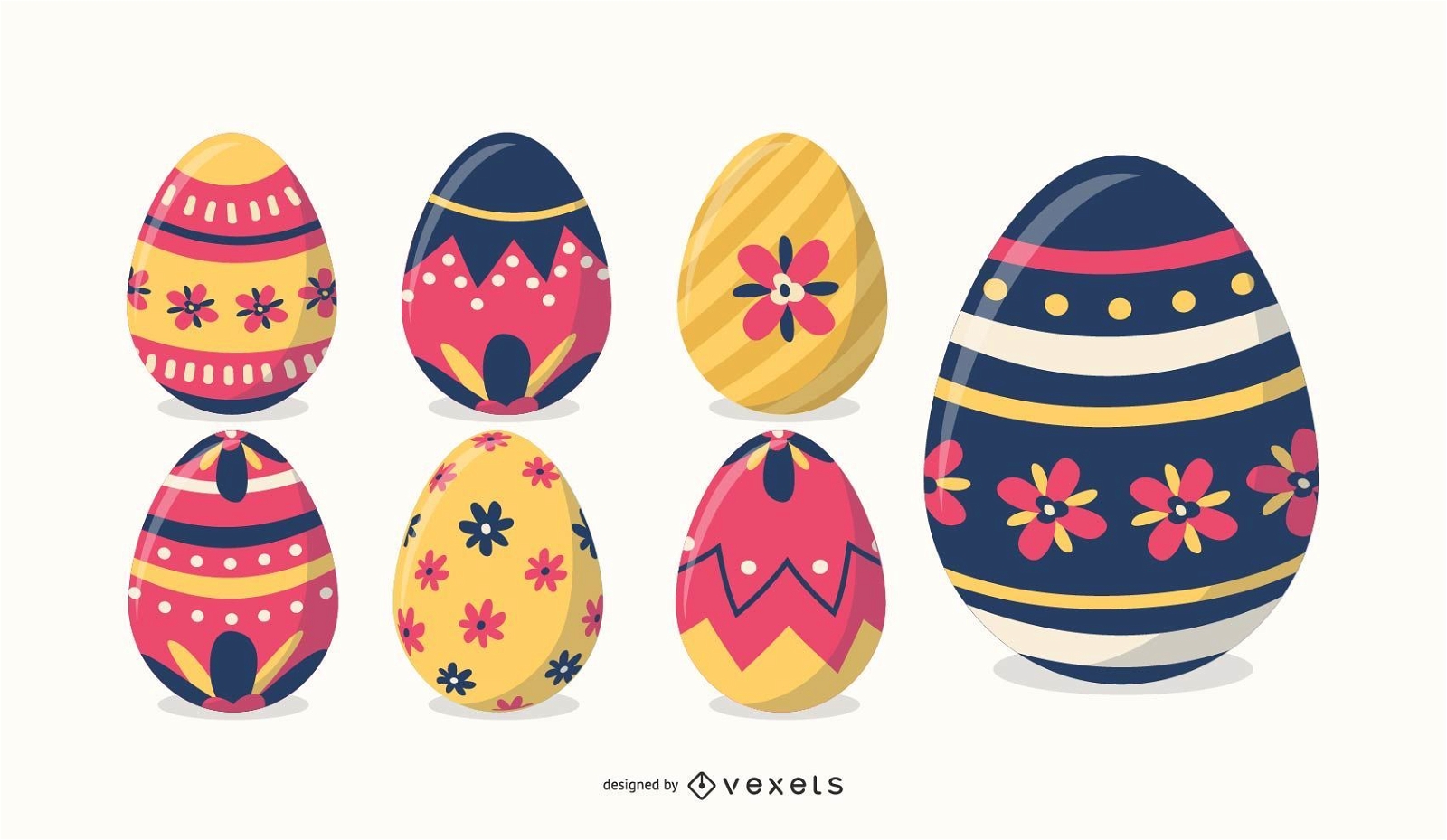 Colorful Easter Eggs Set