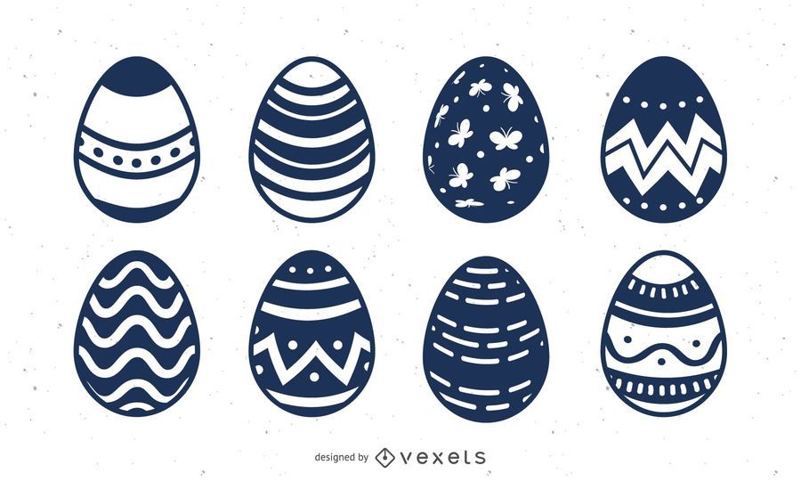 Hand Drawn Easter Egg Set Hand Drawn Easter Egg Set