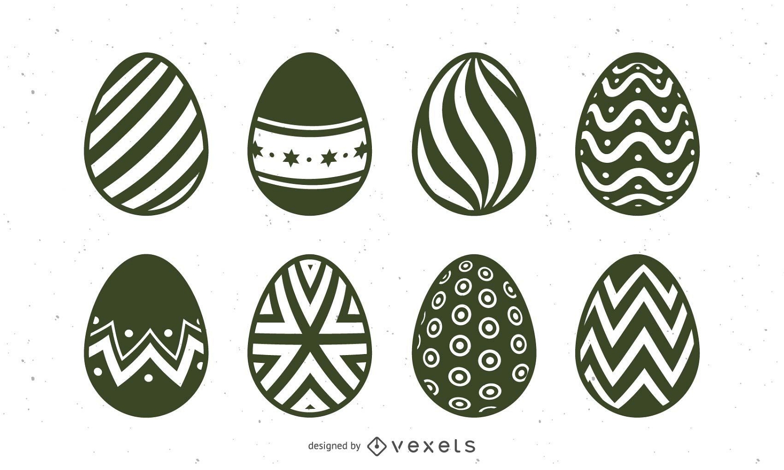 Conjunto de ilustración de huevo de Pascua dibujado a mano