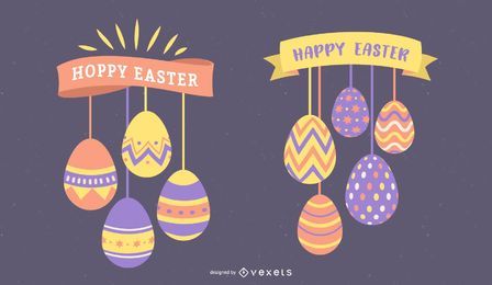 Happy Easter Hanging Eggs Set Happy Easter Hanging Eggs Set