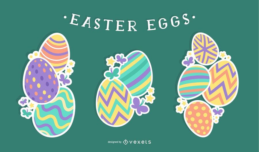 Easter Eggs Pile Illustration Easter Eggs Pile Illustration