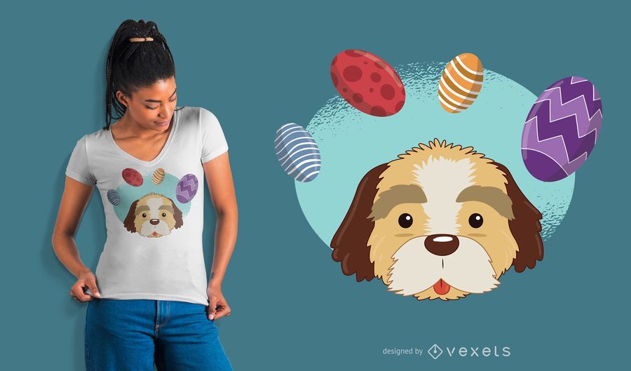 Easter Dog T-Shirt Design Easter Dog T-Shirt Design