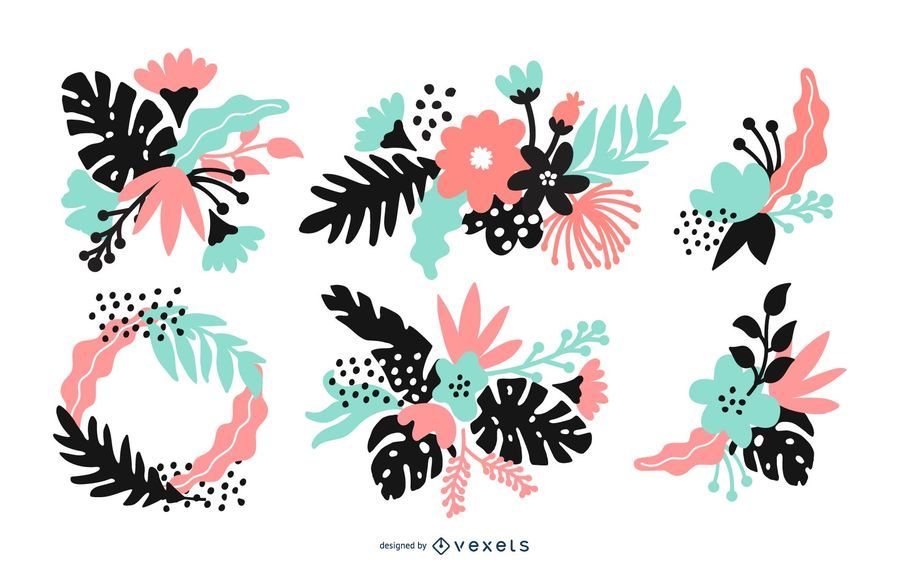 Flower Arrangement Illustration Set Flower Arrangement Illustration Set