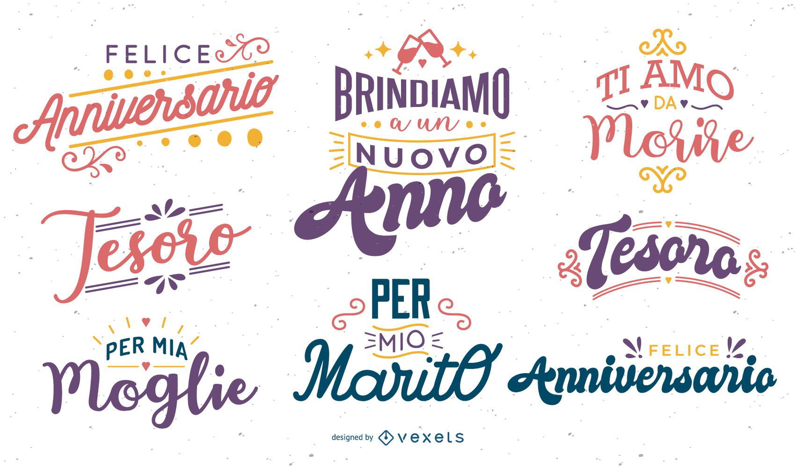 Italian Anniversary Lettering Set