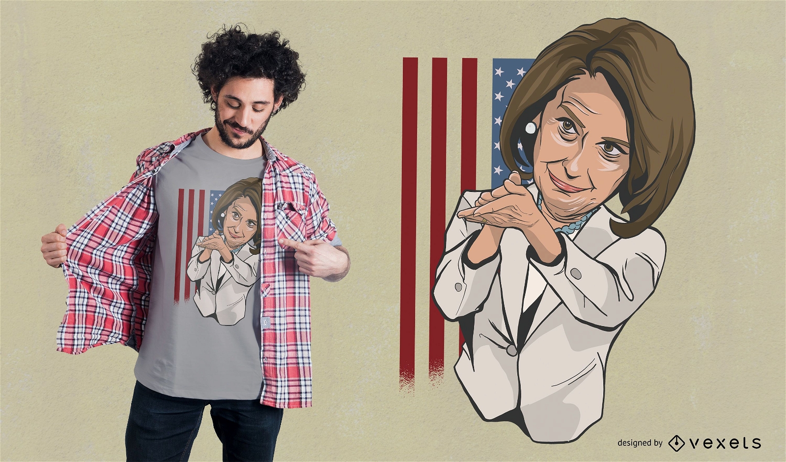 Design de camiseta de Nancy Pelosi aplaudindo