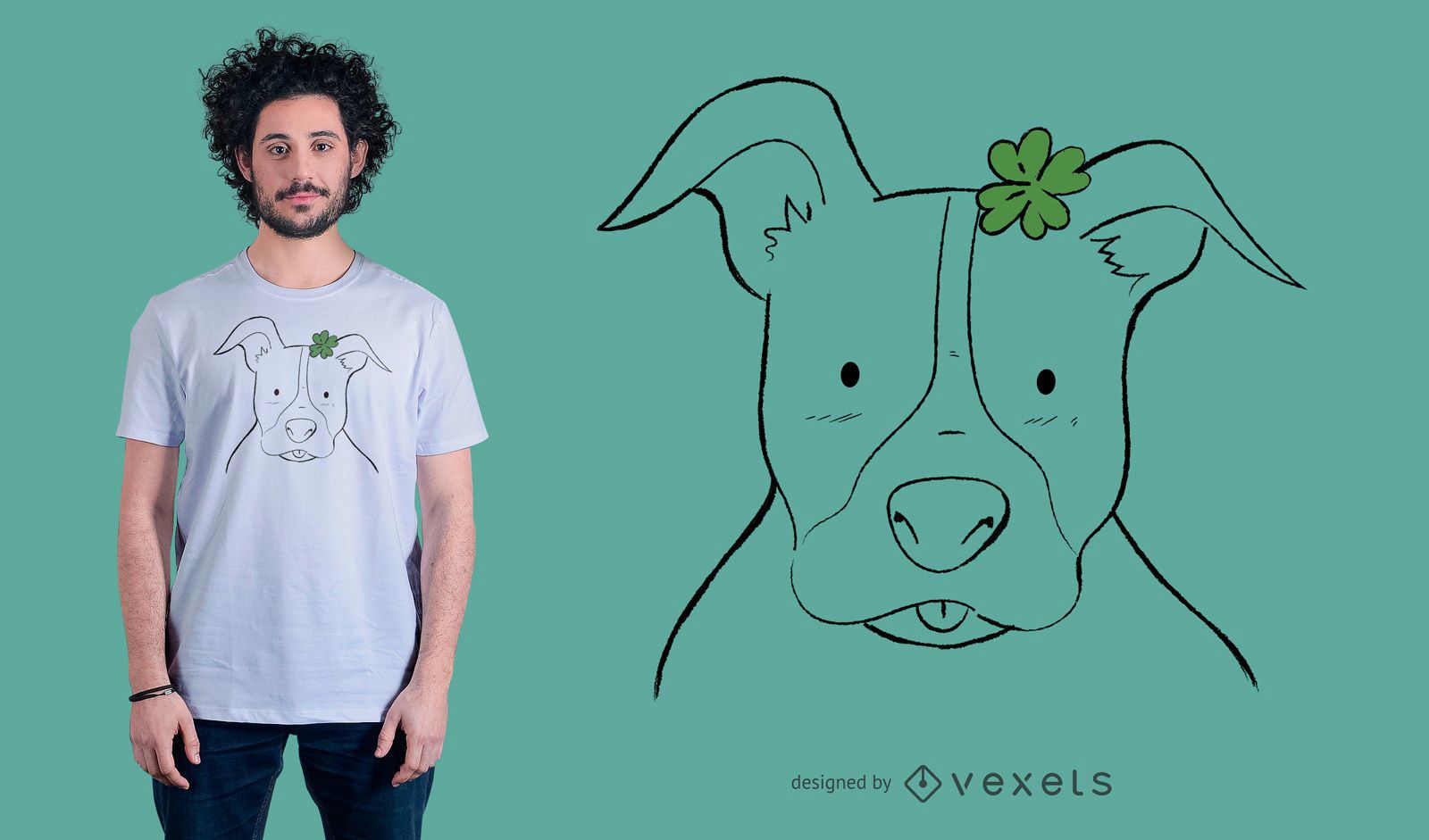 Doodle Pitbull T-Shirt Design