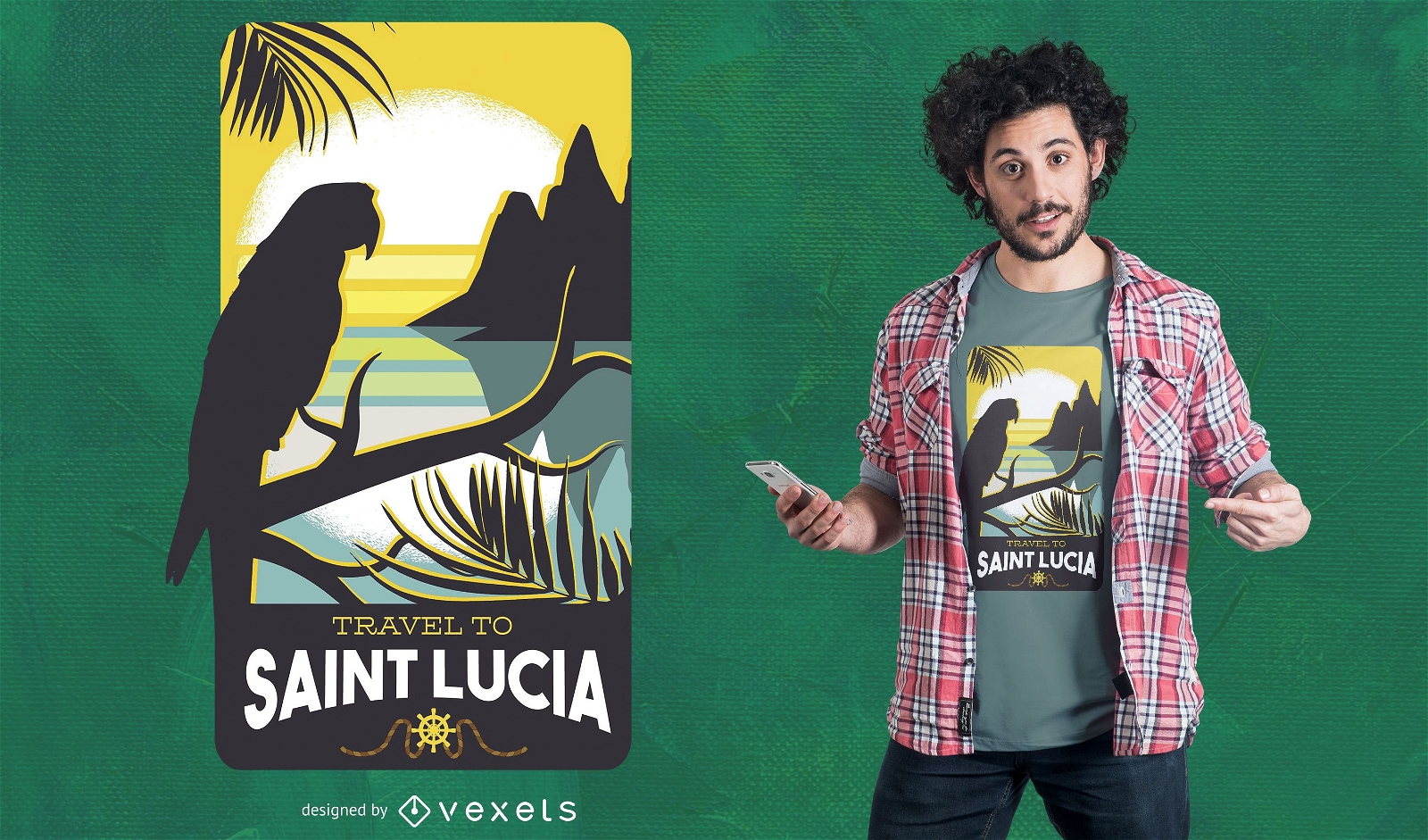 Design de t-shirt de viagem Santa Lucia