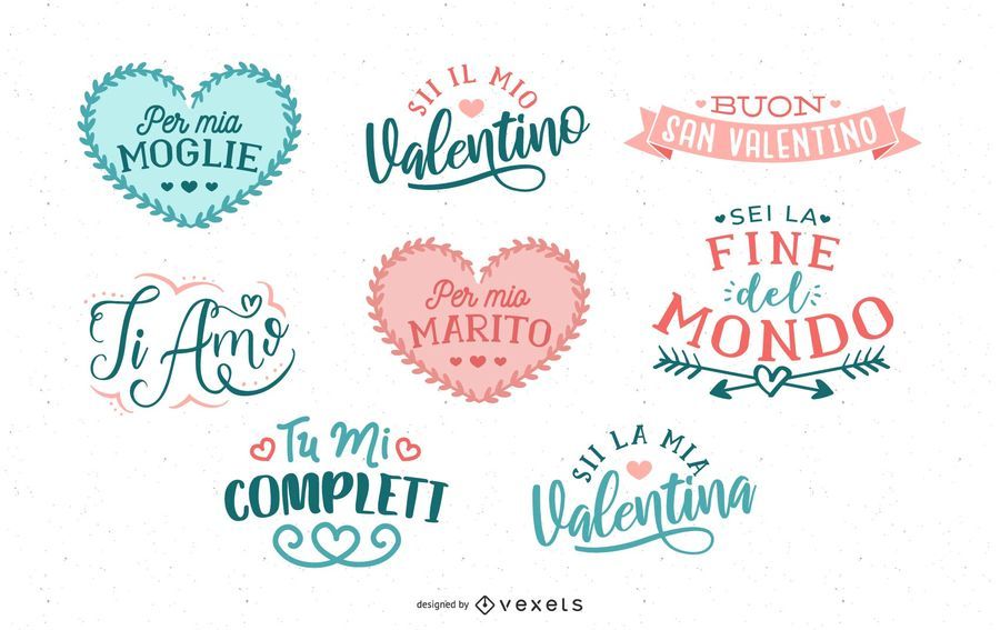 Italian Valentine Lettering Set Italian Valentine Lettering Set