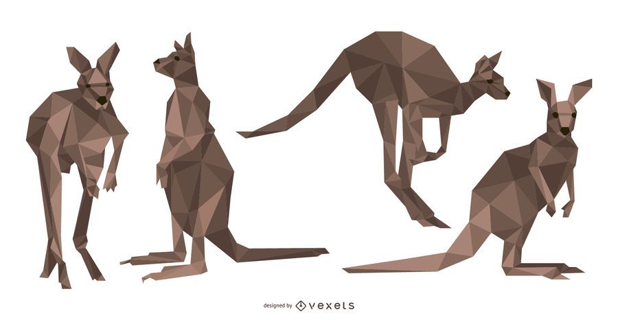 Polygonal Kangaroo Vector Polygonal Kangaroo Vector