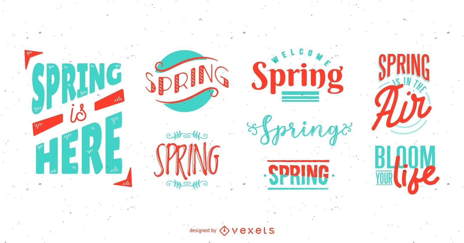 Conjunto de letras de temporada de primavera
