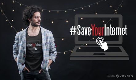 Ahorre su diseño de camiseta de Internet Ahorre su diseño de camiseta de Internet