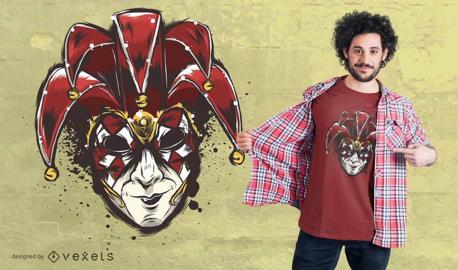 Diseño de camiseta con máscara veneciana Diseño de camiseta con máscara veneciana