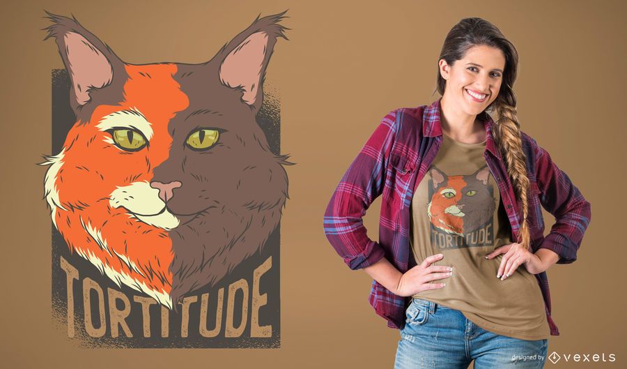 Diseño de camiseta de gato tortuga Diseño de camiseta de gato tortuga