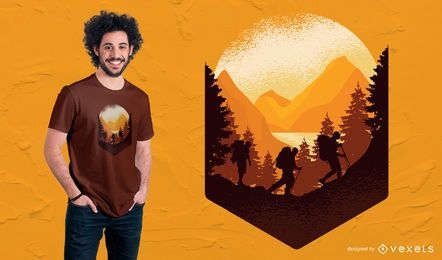 Diseño de camiseta de senderismo al aire libre
