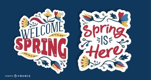 Spring Lettering Design Set Spring Lettering Design Set
