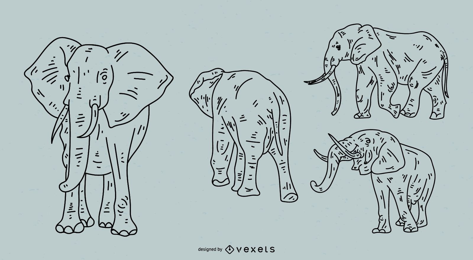 Elephant Stroke Style Set