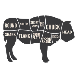 Bison Büffel Auerochsen Fleisch Silhouette PNG-Design