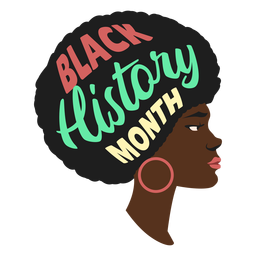 Black History Month Woman Earring Flat PNG & SVG Design For T-Shirts