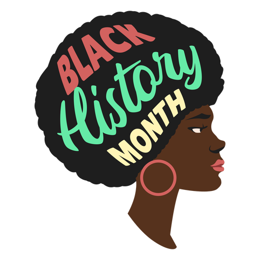 Black history month woman earring flat PNG Design