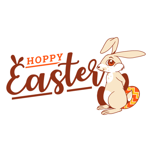 Bunny easter rabbit egg greeting badge PNG Design