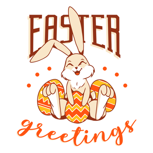 Bunny easter rabbit egg happiness badge PNG Design