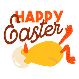 Chicken beak shell easter greeting badge PNG Design