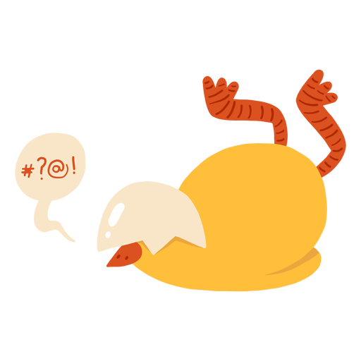 Chicken bubble beak shell flat PNG Design