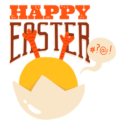 Crachá de saudação de Páscoa com casca de frango Desenho PNG