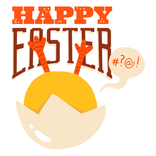 Chicken bubble shell easter greeting badge PNG Design
