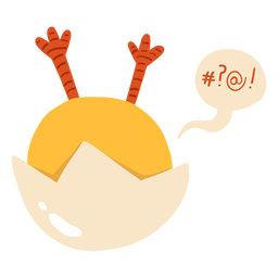 Chicken bubble shell flat PNG Design